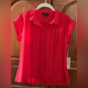 Jason Wu Red Pleated Blouse - Size M - NWT